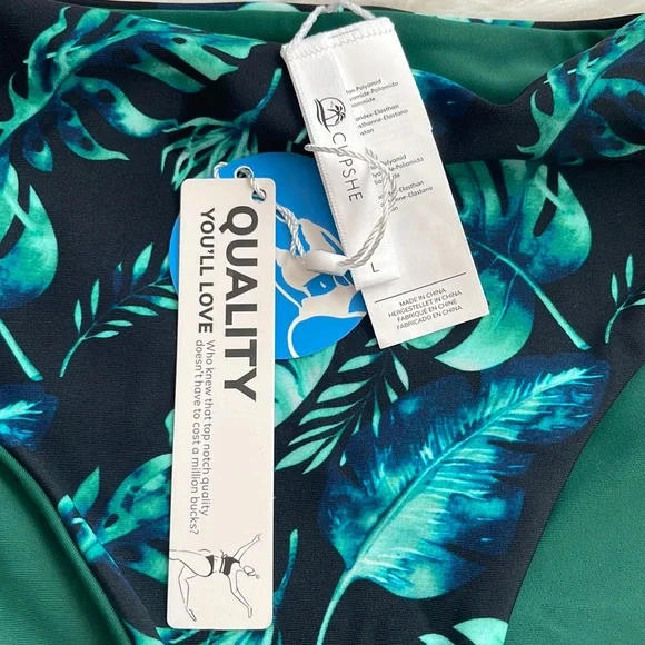 Women’s Cupshe two piece green leaf bikini L - Picture 4 of 4